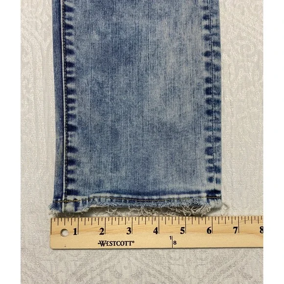 American Eagle Jeans Men's 29x32 Slim Flex Ripped Distressed Denim Acid Wash - Picture 10 of 10